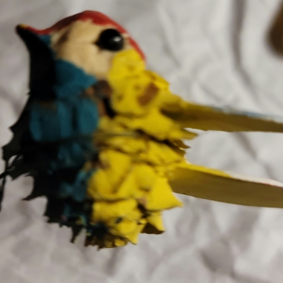 Vintage Handpainted Bird Made in Denmark Pinecone Painted Bird - Picture 5 of 6